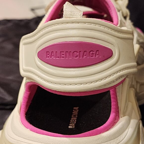 Excellent EU39 BALENCIAGA Track Velcro Sneaker Sandal WhiteFluoPink - Picture 5 of 16